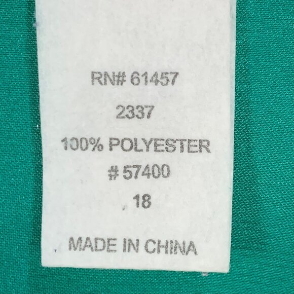 Women’s Green Satin Blouse Long Sleeve Party Formal Button-Up Size 18 Date - Picture 9 of 10